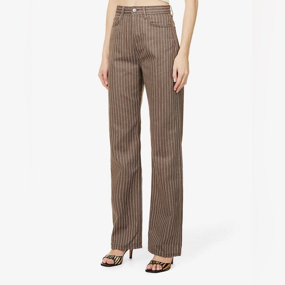 Reformation Denim - Reformation Jeans Striped Wilder High Rise Wide Leg